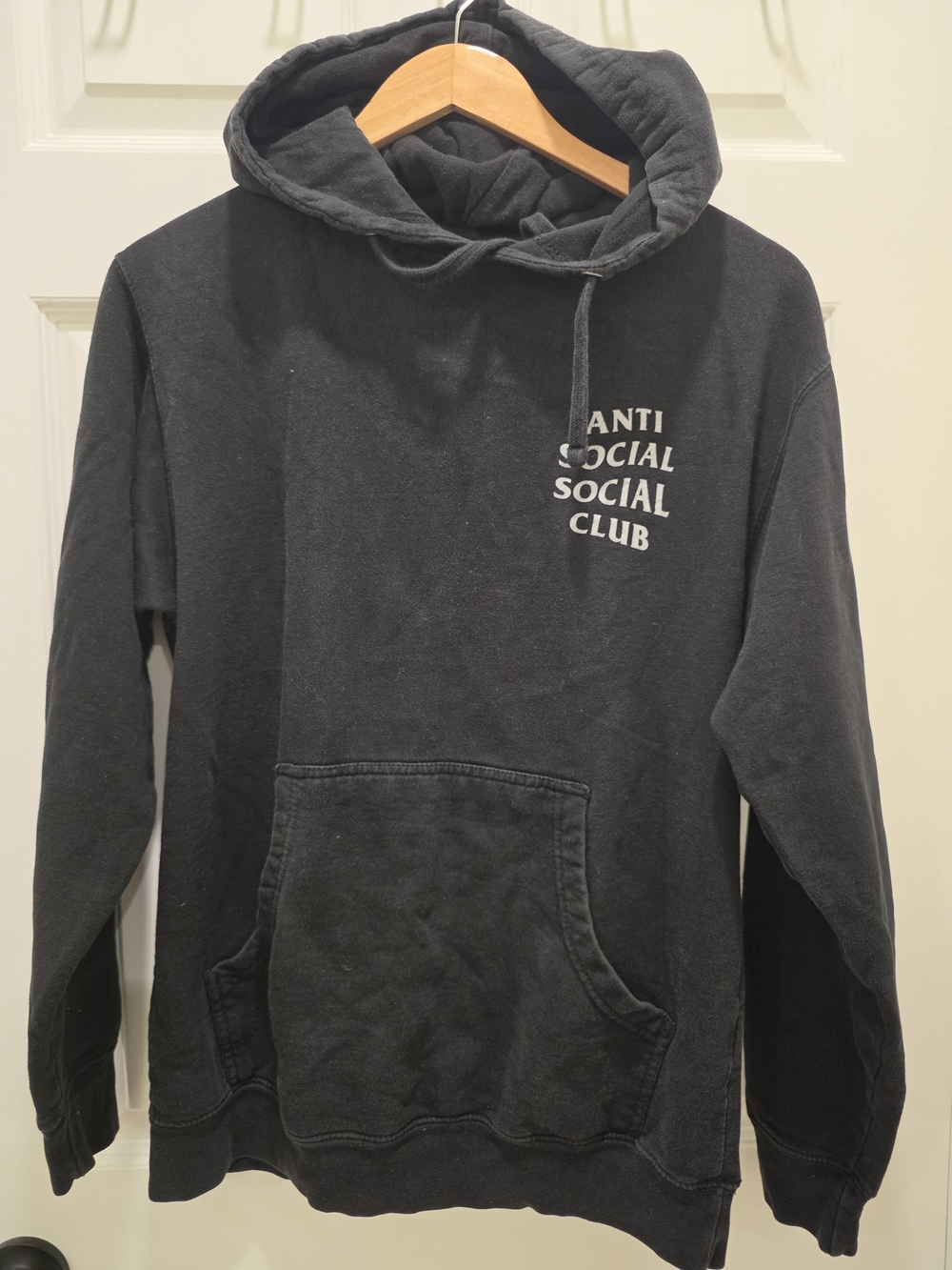 Anti Social Social Club Black Pullover Hoodie with Chest Logo